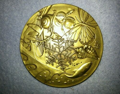 1983 Calendar Bronze Medallion Medallic Art Co Natural World by Edward Grove