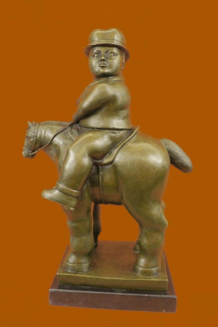 ABSTRCT MAN RIDING HORSE BRONZE MARBLE STATUE BY BOTERO HOT CAST MARBLE FIGURINE
