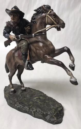 Antique Cold Painted Bronze Western Cowboy Horse by Carl Kauba Geschutzt Austria