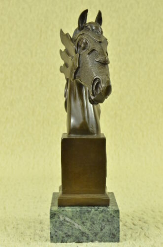 Handcrafted Gorgeous Bust Horse Head Bronze Sculpture Figurine Figure Decor Figu