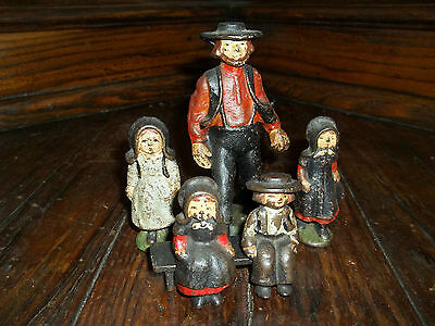 Vintage Cast Iron Amish Family