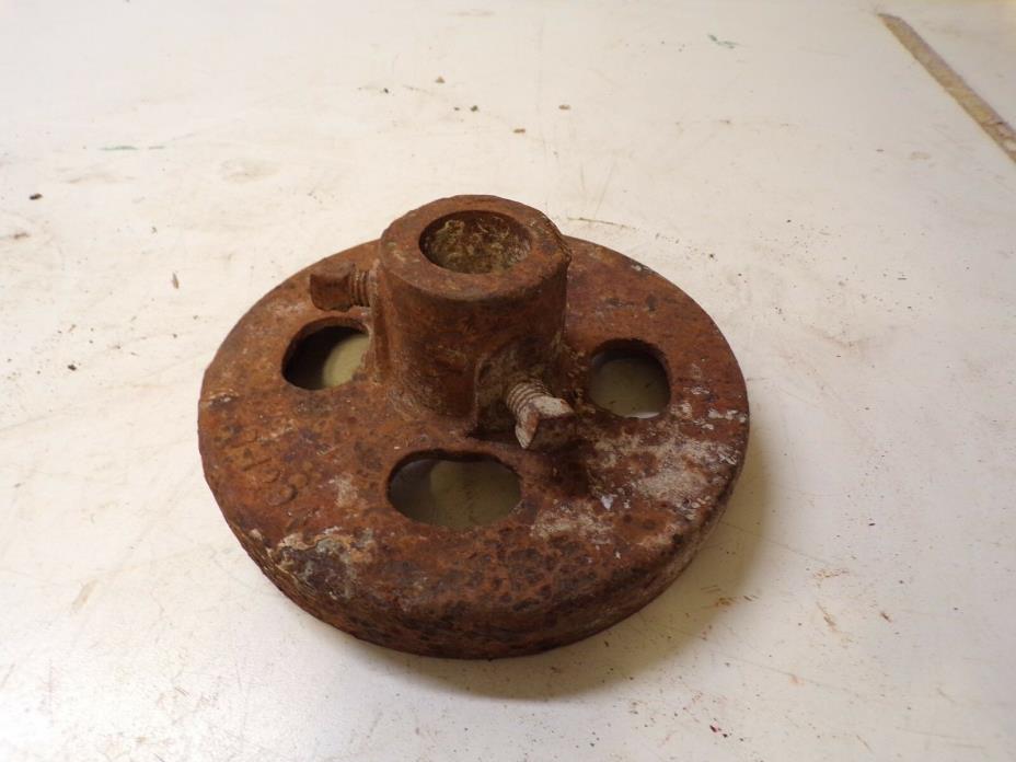 Old Cast Iron Hub 7&1/4 dia.   arbor-base for steampunk deco