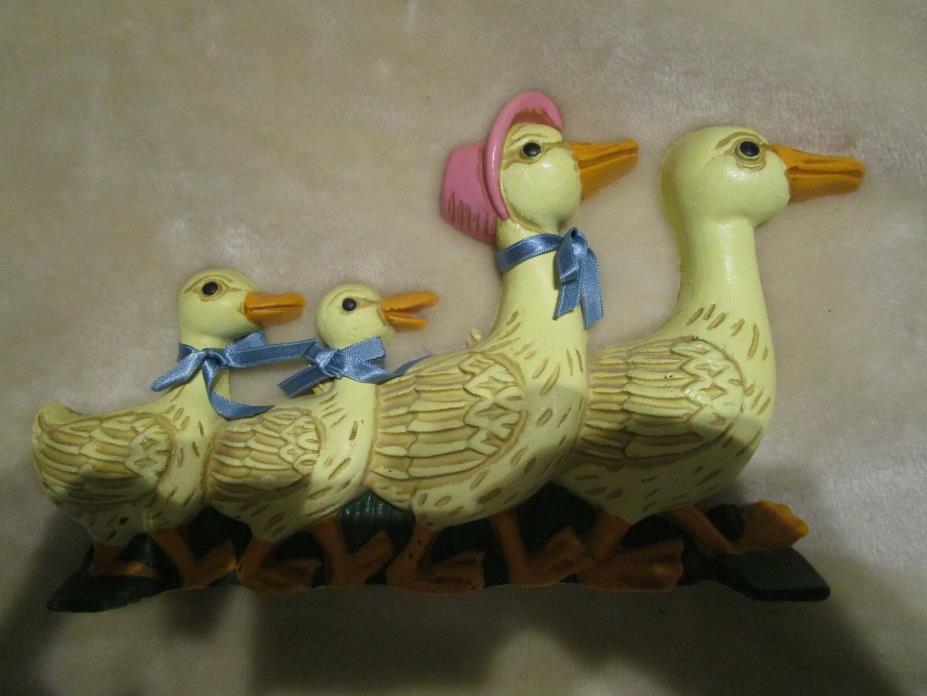 CAST IRON DOOR STOP, DUCK FAMILY DOOR STOP, HEAVY DOOR STOP 12