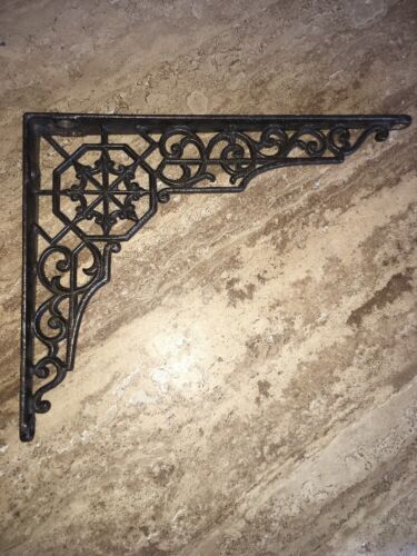 Metal Large Ornate  Corner Brace Bracket Shelf  Wall Mount Black