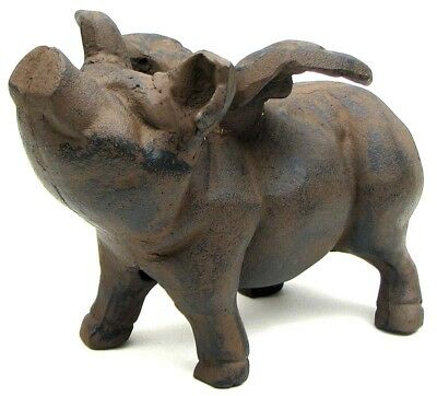 Huge Reproduction Cast Iron Flying Pig Statue Garden and Farm Decor
