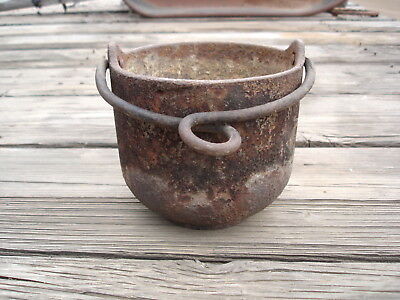 Vintage Cast Iron Plumbers Lead Melting Pot-Fish Sinkers, Bullet Mold  6