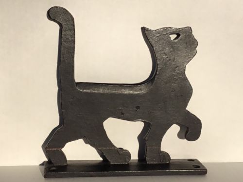 Antique 1925 Cast Iron Household Patent Co Norristown PA Black Cat Boot Scraper