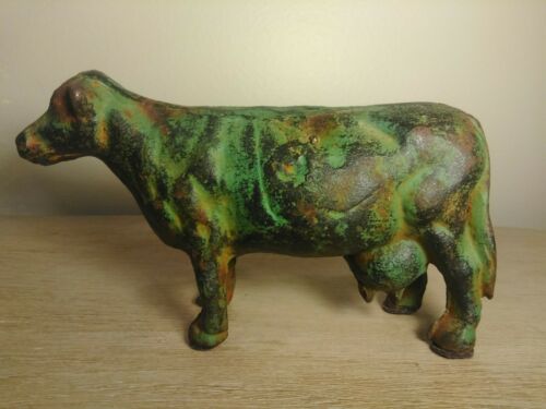 Vintage Cast Iron Cow Old No Markings 6.5 x 3.5