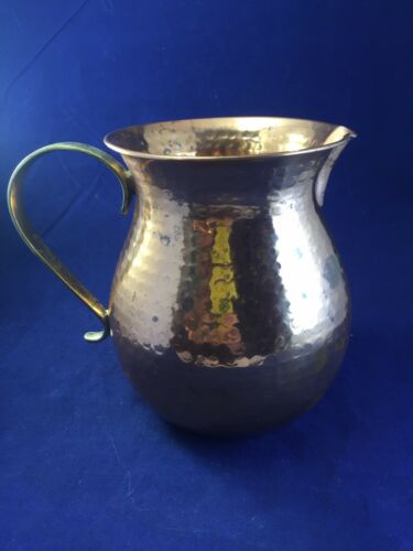 A Teleflora Gift Hammered Copper Tone 6” Tall Pitcher