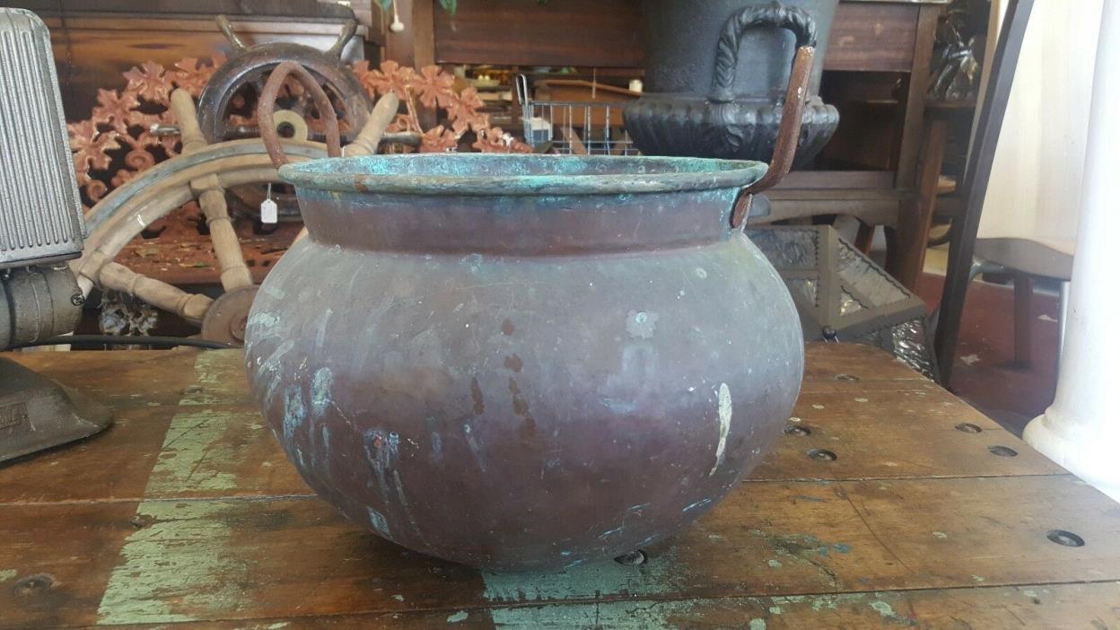 Antique Solid COPPER Pot  12