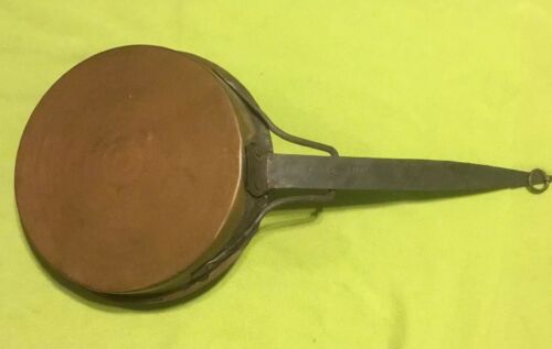 Vintage ~Large Pan ~ Hammered Copper ~ 12 Inch ~ Riveted long Handle