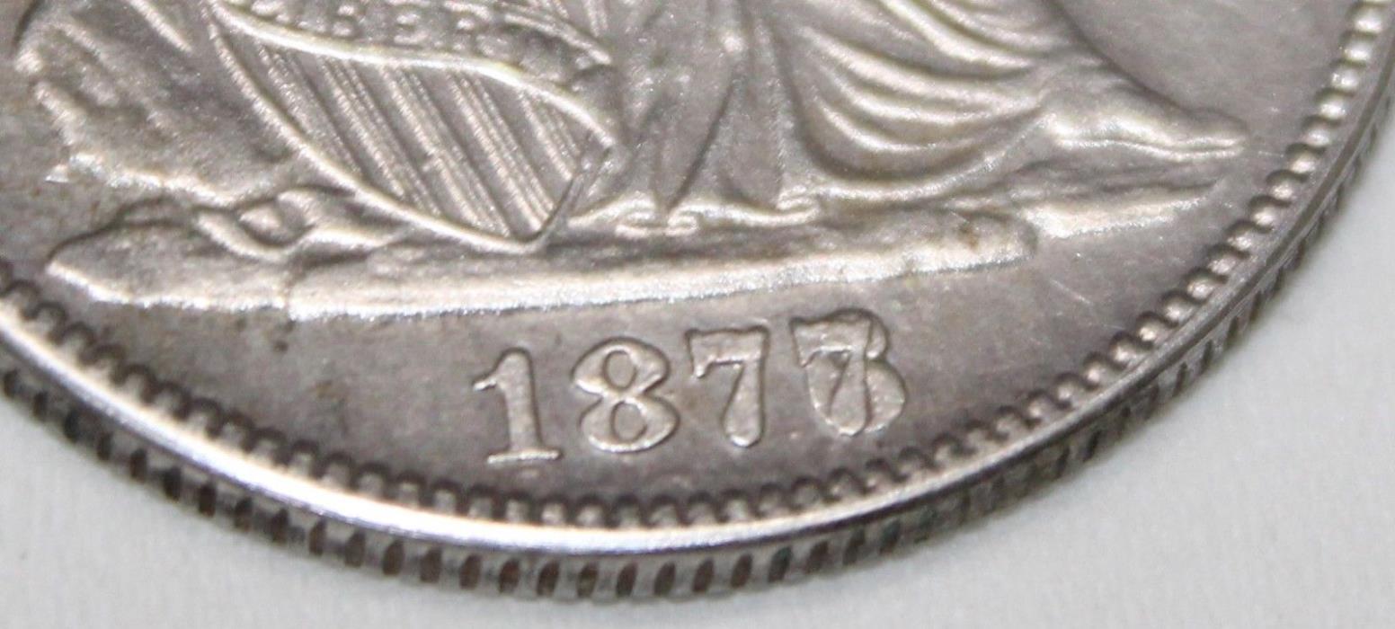 FAKE REPLICA 1877/6 Liberty Seated 50c Silver Half Dollar Overdate Error Coin