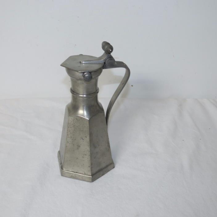 VINTAGE PELTRO 95% PURO PEWTER COVERED PITCHER 8