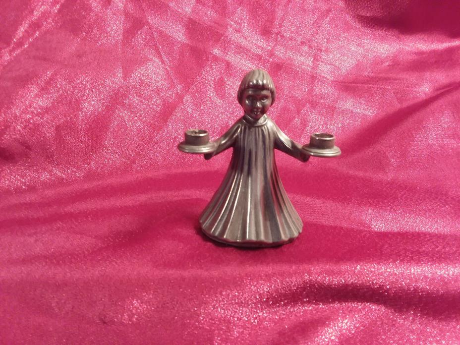 Miniature pewter figurine candleholder  #  3653