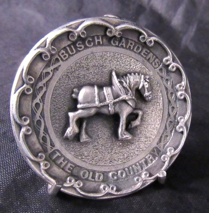 Vintage Mini COLONIAL Pewter Plate Busch Gardens 1 3/4 USA Made