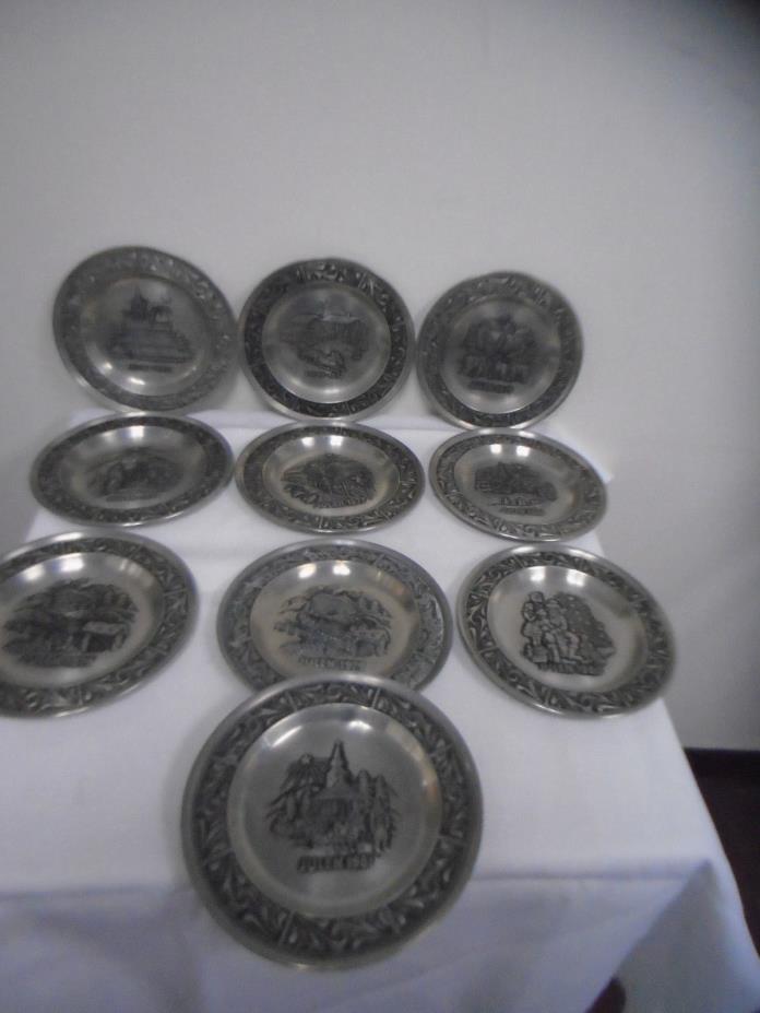 ASTRI HOLTHE PEWTER CHRISTMAS PLATES NORWAY 1973 - 1981