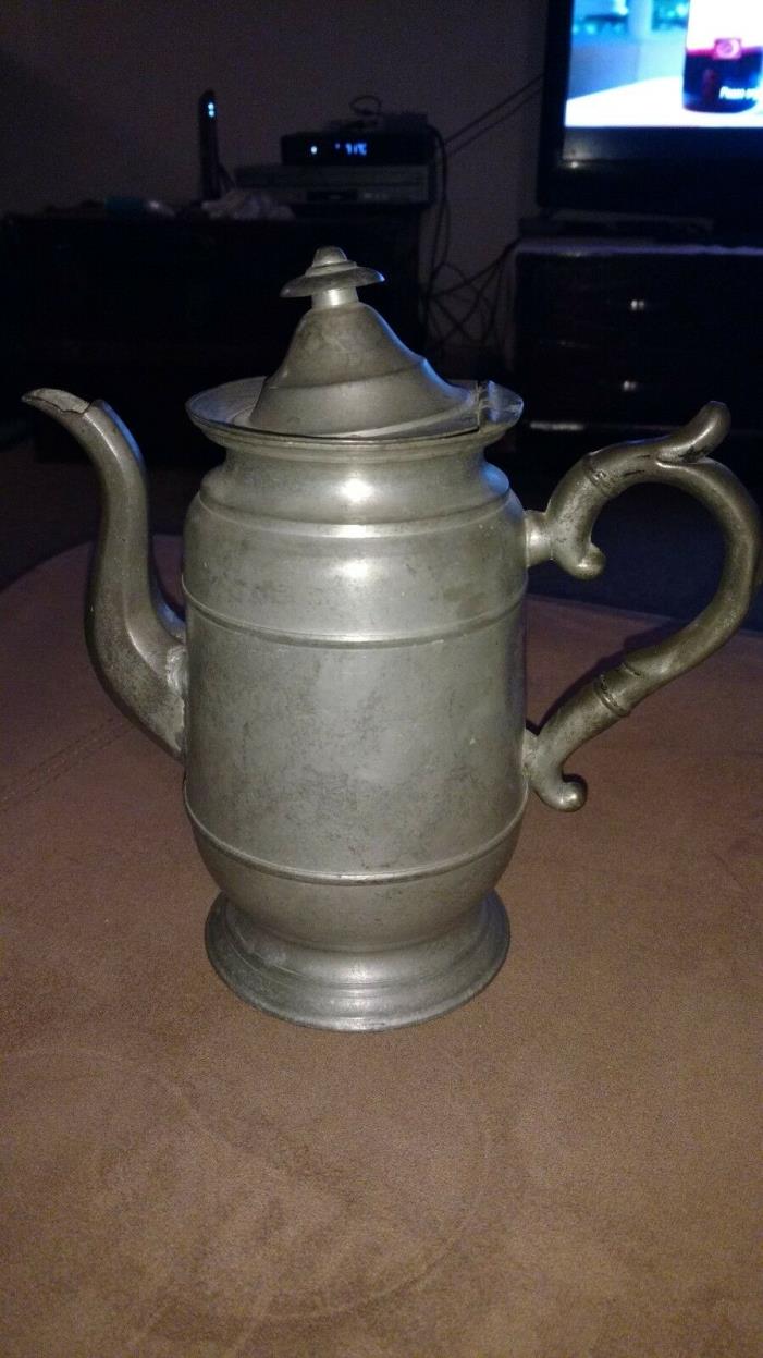 Antique Handled Pewter Teapot with lid