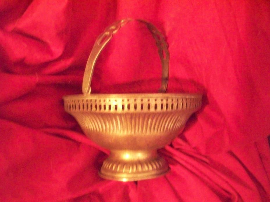 VINTAGE, SILVER PLATE, BASKET, MADE IN INDIA