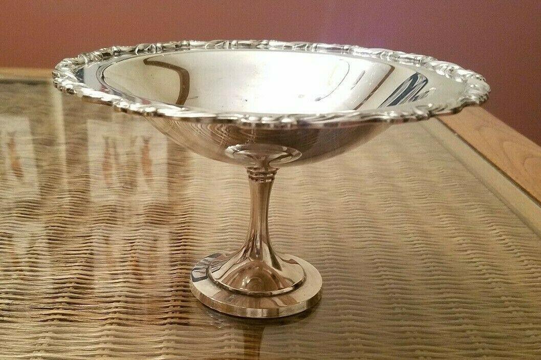 ONEIDA Silver-plate Candy Dish Bowl on Pedestal USA  4 1/2” tall