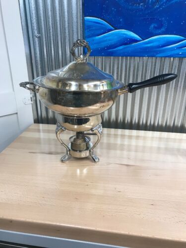 VINTAGE ~ Leonard English Silver Plated Chaffing Pot With Lid And Handles