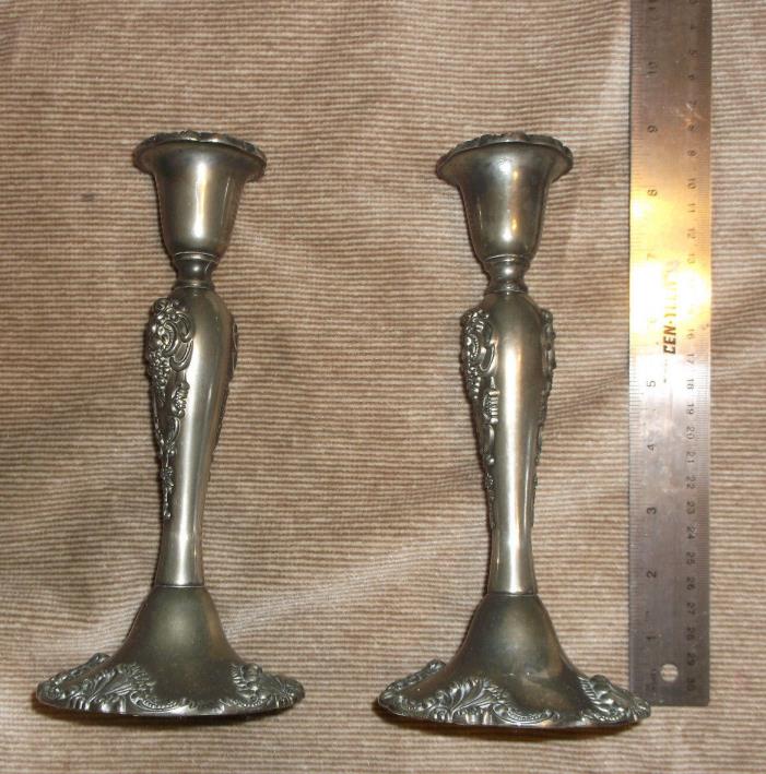 Vintage Silver Plated Candlesticks(2) Godinger Silver Arts Co.Each about 8
