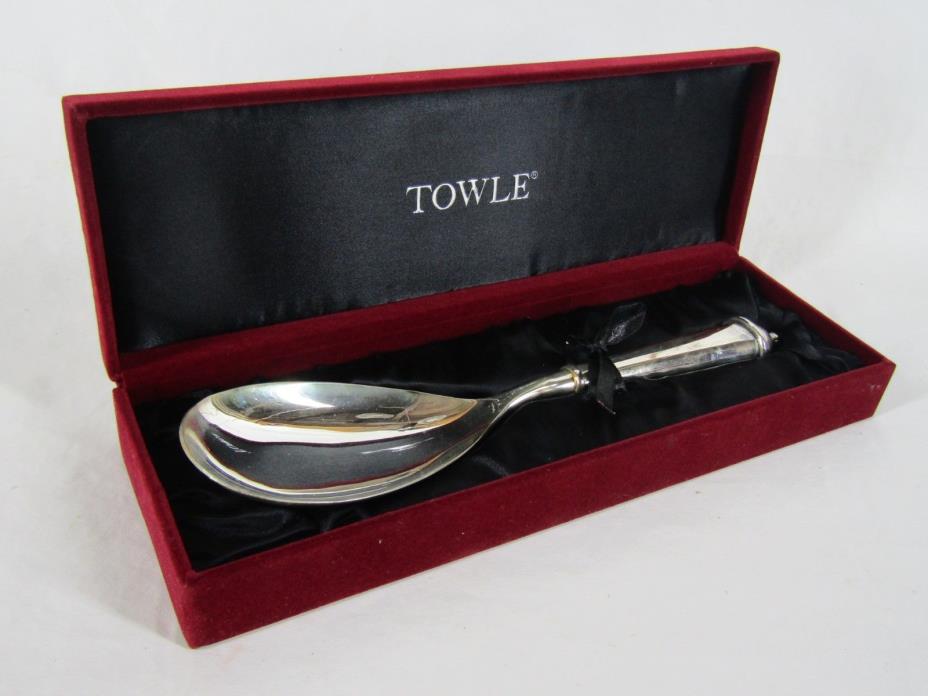 Large serving spoon silverplate Towle COPENHAGEN design
