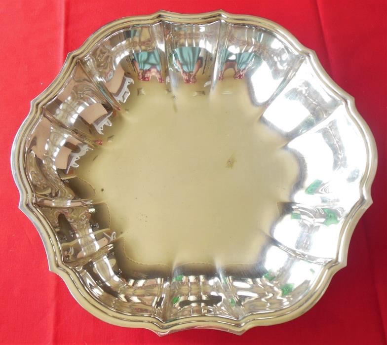 Silverplate Hollowware Round Footed Vegetable Bowl Chippendale Oneida 10” Box