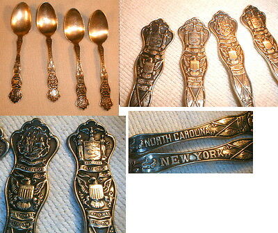 souvenir Spoons states Wallace A1 Silverplate New York  North Carolina