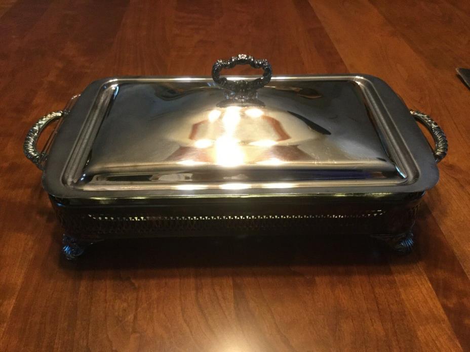 Kent Silversmith Serving Tray with Anchor Hocking Glass Dish