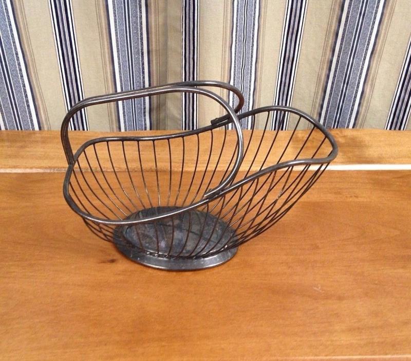 Decorative Silver Plated Wire Basket - Coal Bucket Shaped * Newport by Gorham