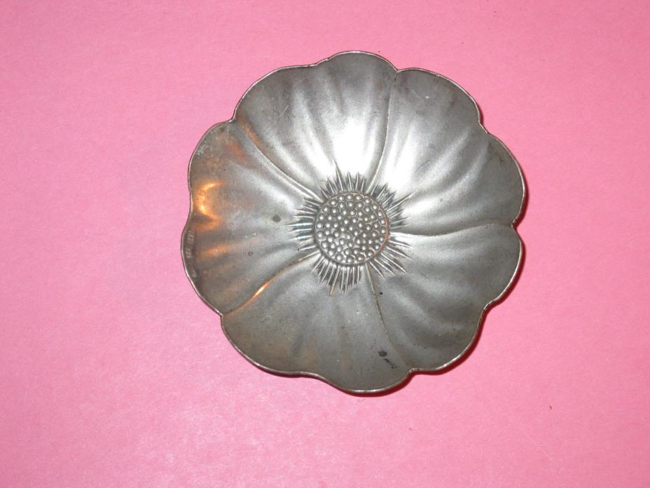 Sterling Flower Dish  ~ Vintage ~ Peru ~ Marked ILAM