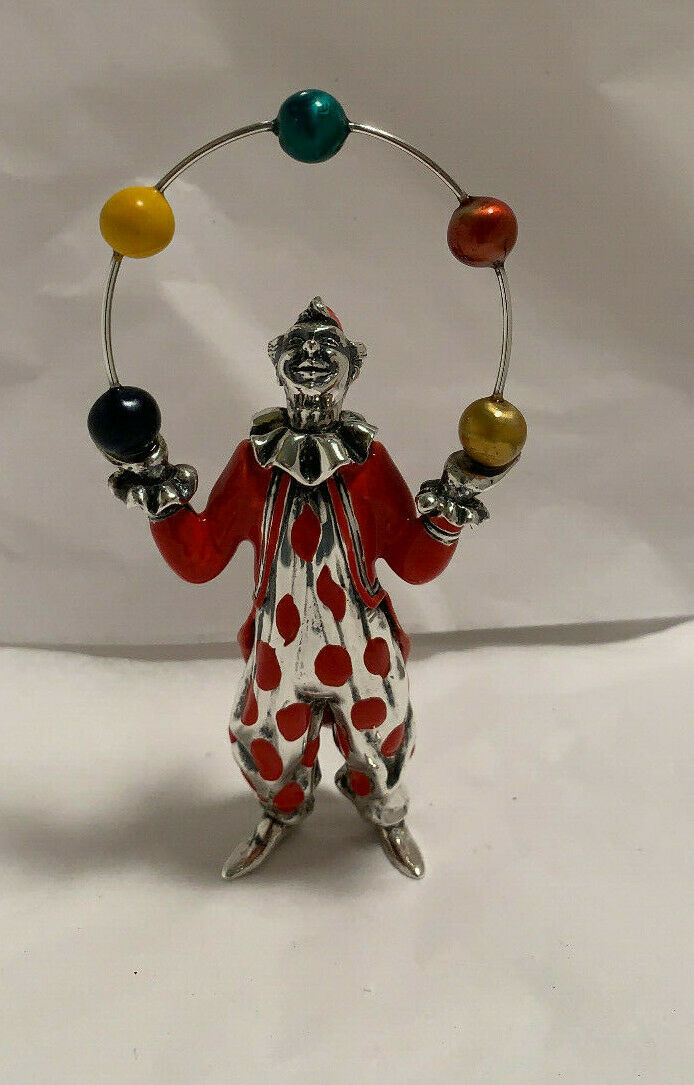 TIFFANY & CO. GENE MOORE CIRCUS FIGURINE THE JUGGLER STERLING SILVER ENAMEL