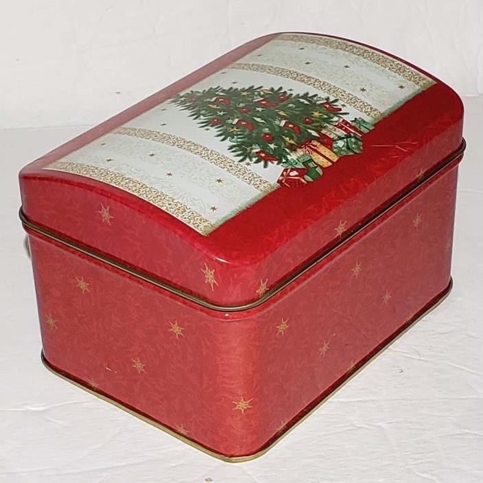 Christmas Tin Hinges Box Empty Crafts Project Decoration Storage Holiday