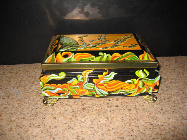 Vintage Mavis German Tin Box Mavis Fricke and Nacke West Germany Asian Inspired