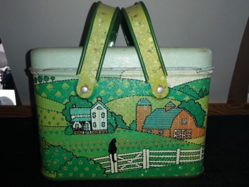 Vintage Potpourri Picnic Basket Style Tin