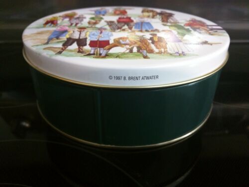 EMPTY GOLF TIN ~ART DECOR VINTAGE GOLFERS COUNTRY LIFE 1997 B.BRENT ATWATER 6