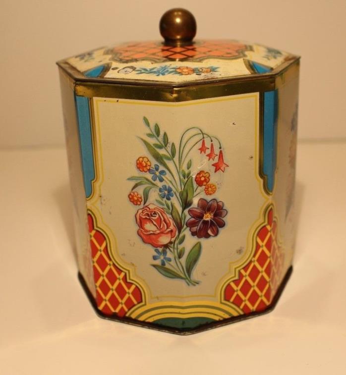 Vintage Octagon Shaped Tin -Western Germany