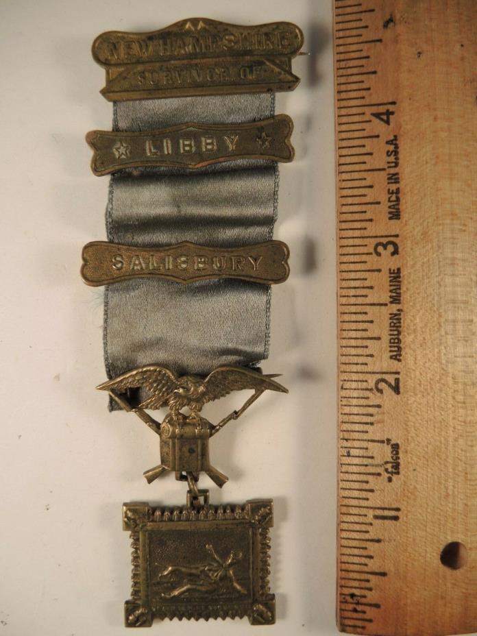 Civil War New Hampshire POW medal with Libby & Salisbury bars