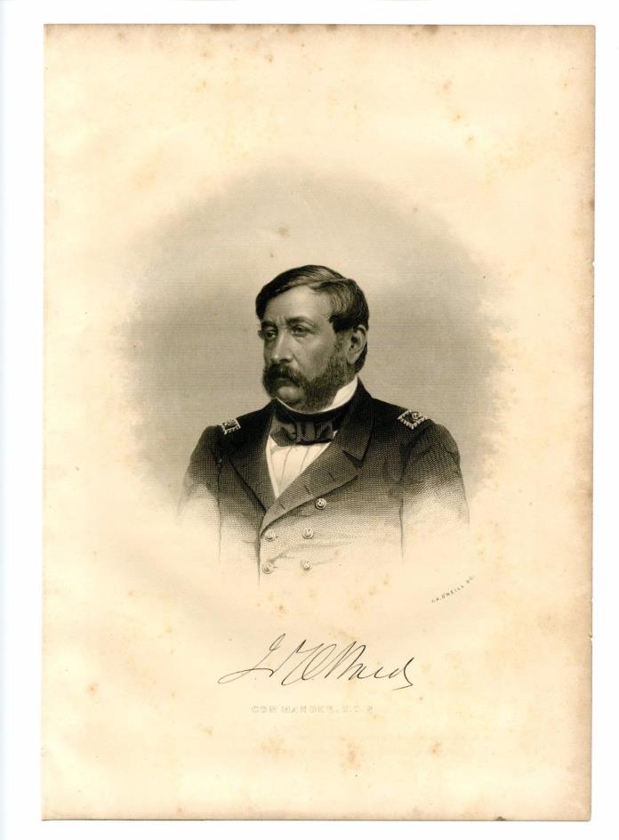 JAMES H WARD, First KIA Union Navy Officer 1861/Civil War/Slave Ships, Engraving
