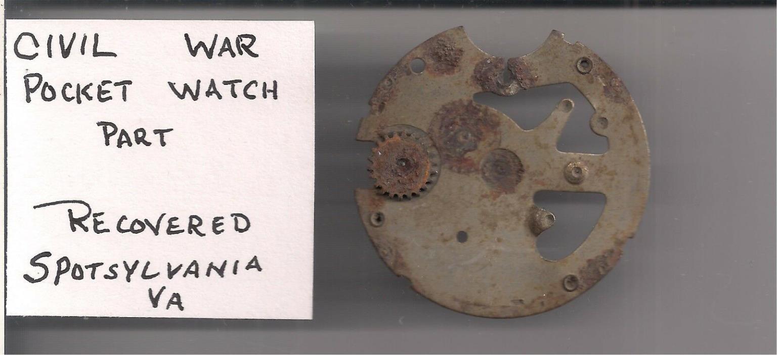 Civil War Pocket Watch Inner Part  Recovered Near Spotsylvania, VA