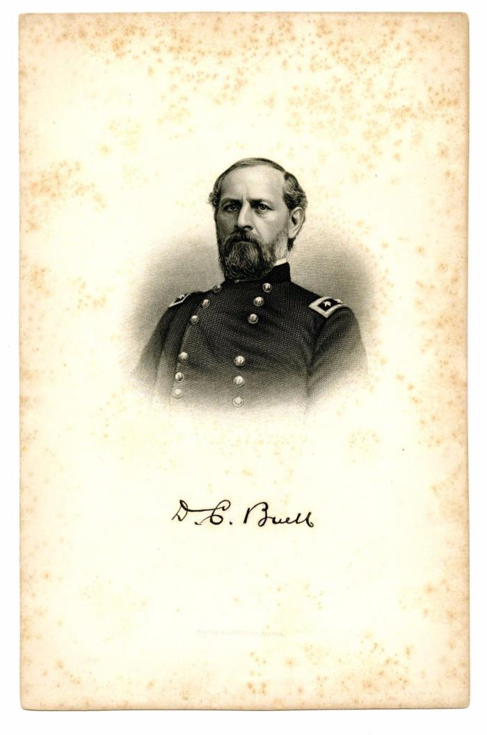 DON CARLOS BUELL, Civil War General/Mexican & Seminole Wars, Steel Engraving