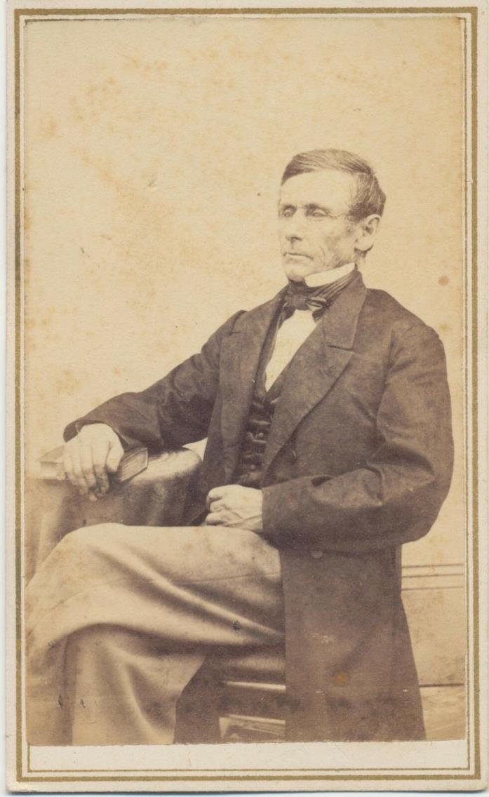 1860s ANTIQUE CDV PHOTO CIVIL WAR TAX STAMP Older Seated Gentleman in Coat