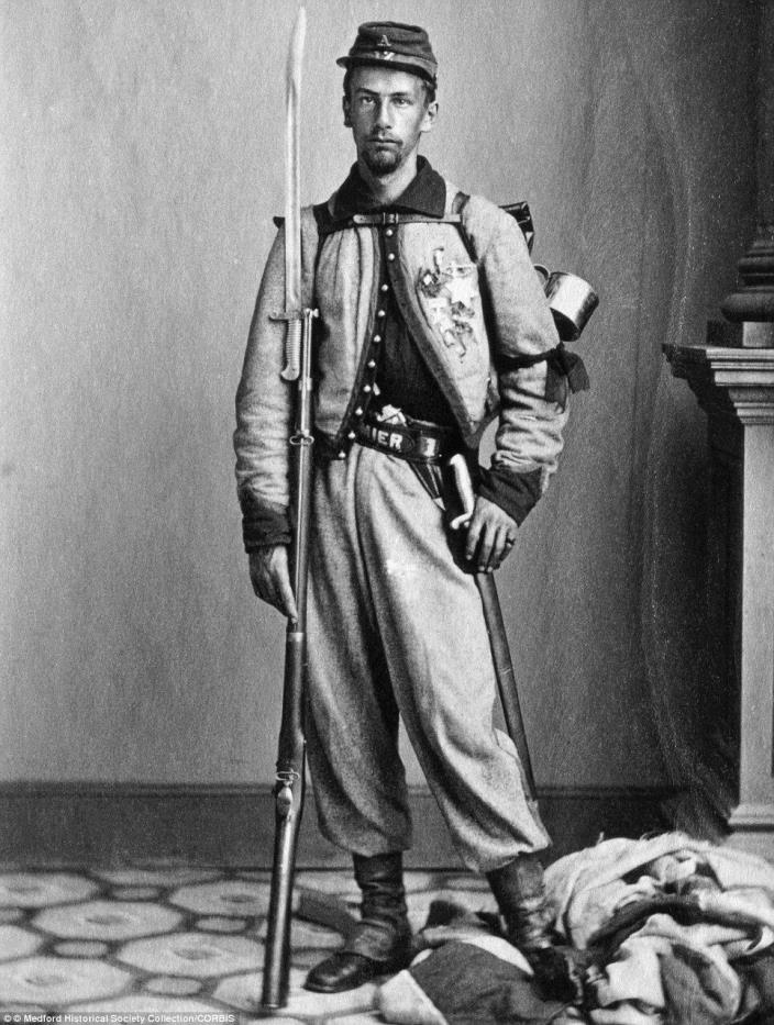 Mathew Brady Civil War Photo of Union Soldier Sergeant Francis Brownell; LARGE