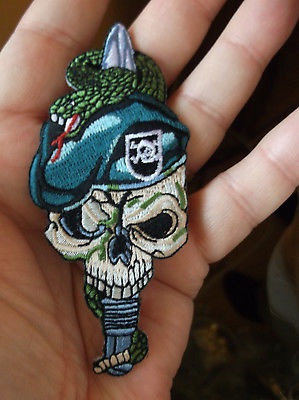 Special Forces Skull With Viper And Blue Beret Patch