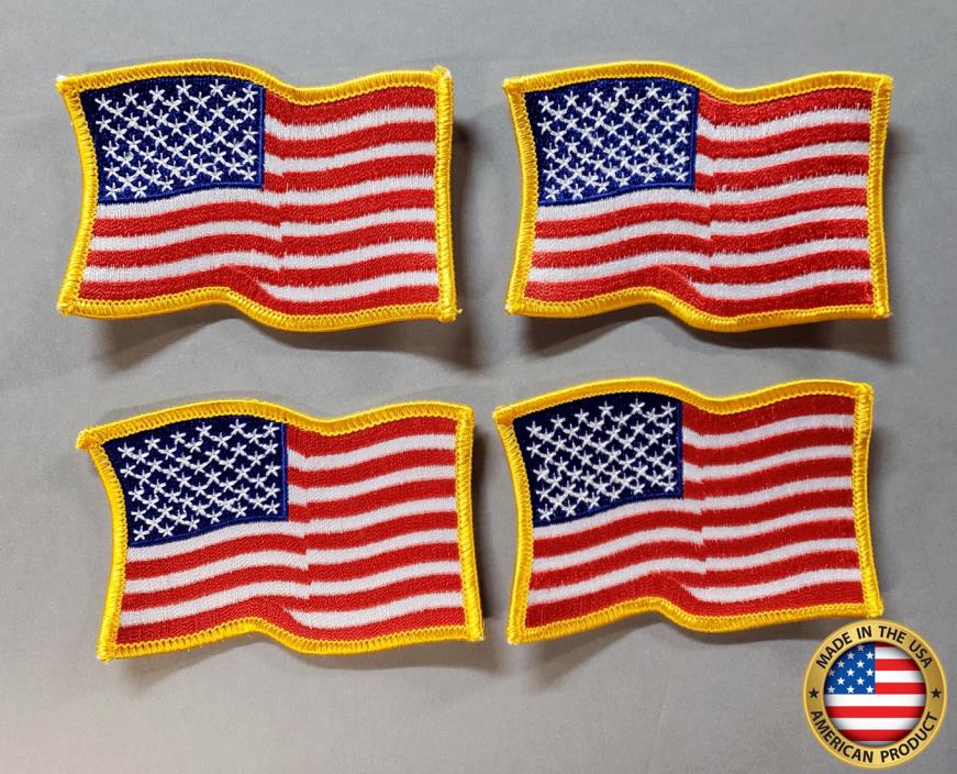 WAVY AMERICAN USA FLAG PATCH LOT OF 4