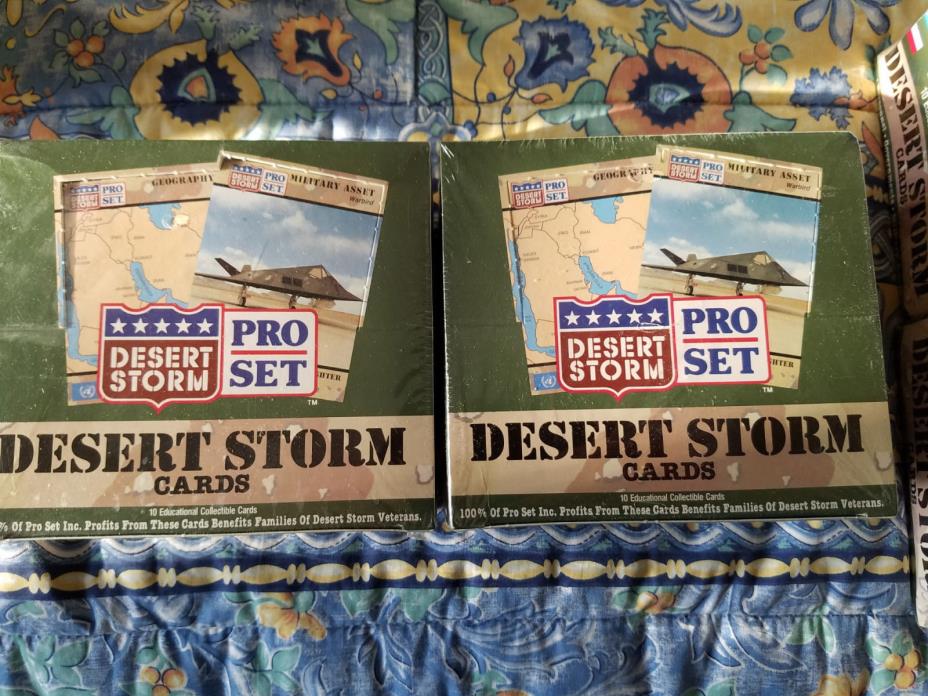 Lot of (2) 1991 SEALED DESERT STORM PRO SET ARMY TRADING CARDS BOX WAX PACK Z