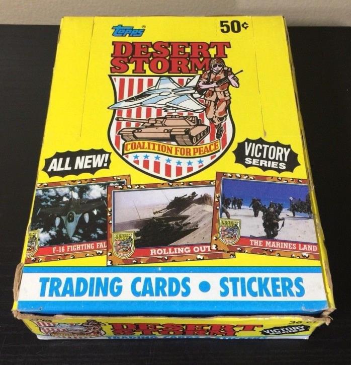 1991 Topps Desert Storm Hobby Box Opened 36 Packs cards Sealed Coalition Peace!!