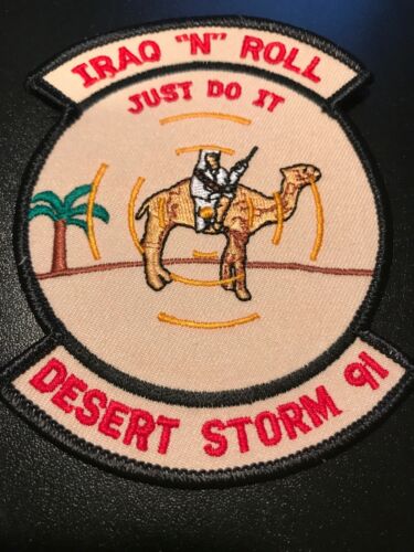 Desert Storm 91 Military Patch Iraq N Roll Just Do It