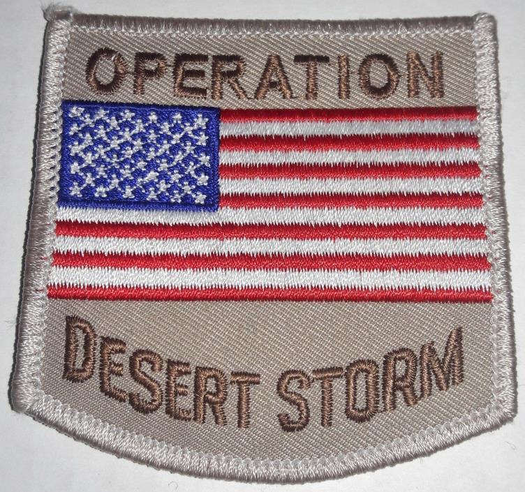 BRILLIANT OPERATION DESERT STORM U. S. FLAG EMBROIDERED PATCH BRAND NEW - MINT!