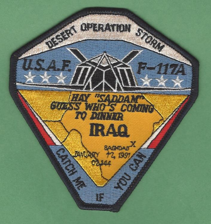 OPERATION DESERT STORM USAF F-117A STEALTH MILITARY AIRCRAFT PATCH